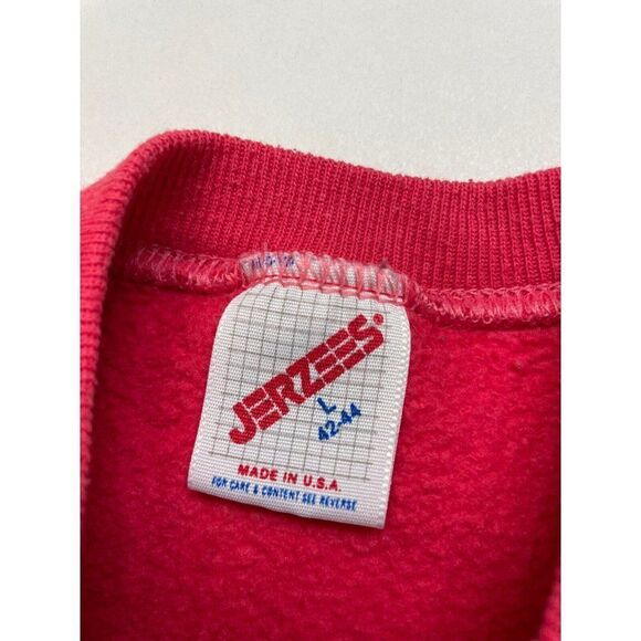 VINTAGE Jerzees Blank Crewneck Sweatshirt Men Small Red USA 90s - Picture 3 of 4
